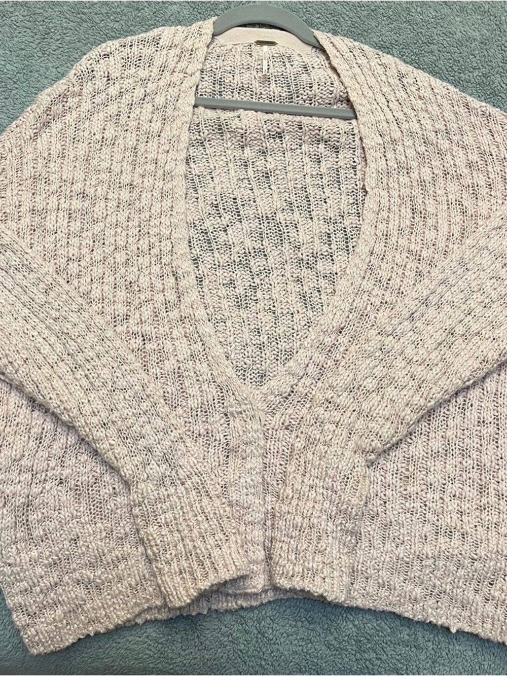 Free People V-Neck Open-Front Sweater Cardigan